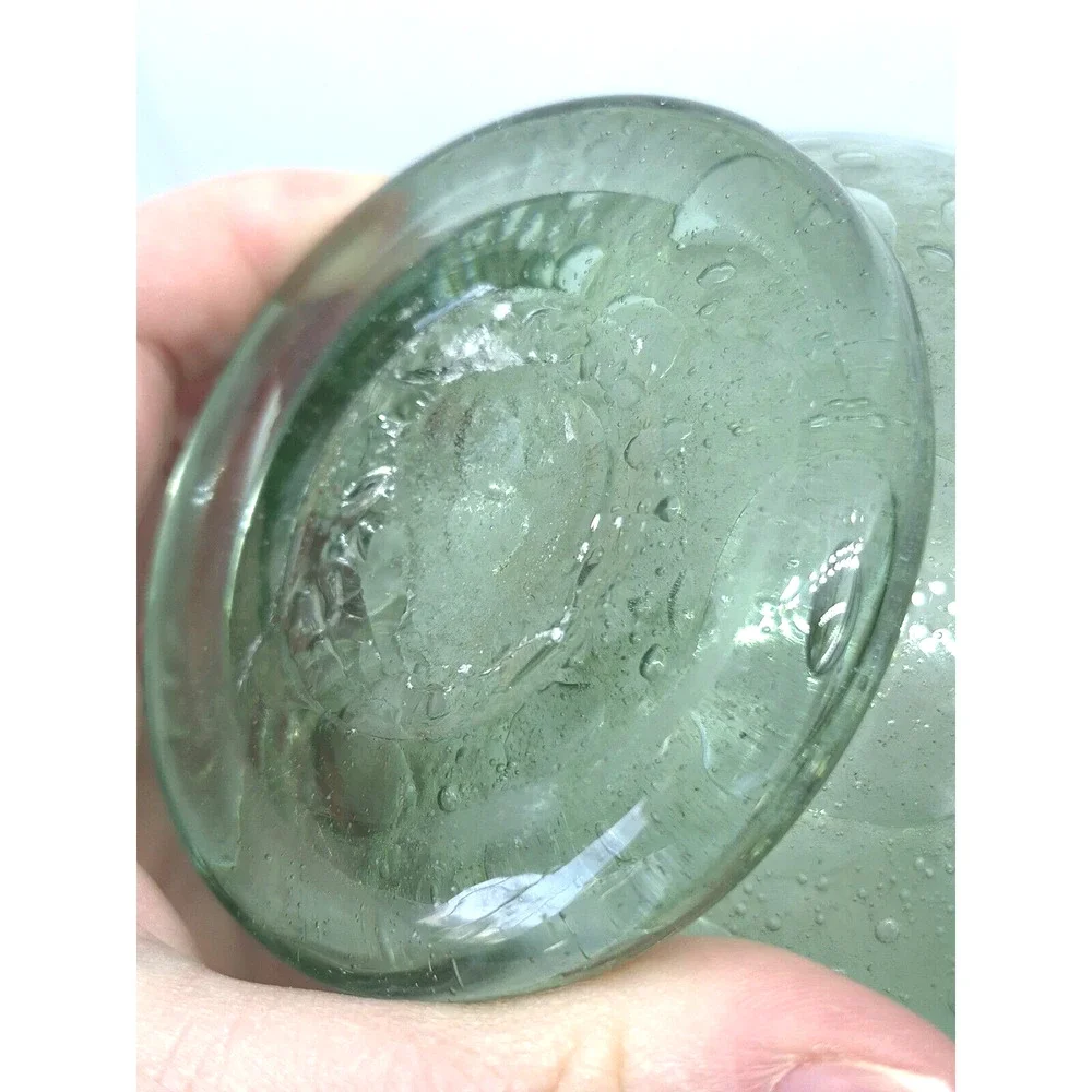 Ture Berglund Bubble Glass Jug 1940s Vase Handle Sweden Unmarked Skansens